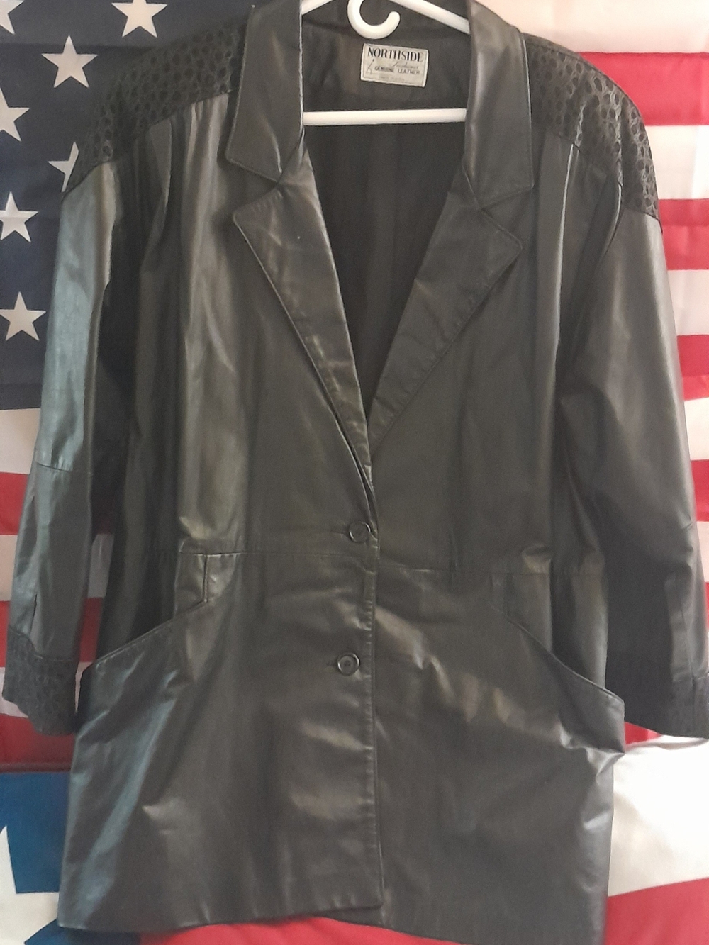 Northside Black Faux Leather Over Coat
